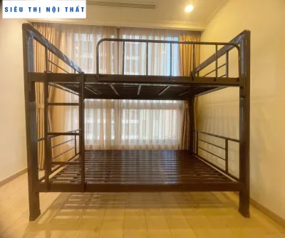 Giường sắt hai tầng size 1M6X1M6 HỘP 40x80 Cao Cấp giao nhanh - STNT HCM