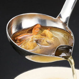 Stainless Steel Colander Spoon Soup Colander Kitchen Soup Gravy Oil Soup Fat Separator Ladles Skimmer Colander