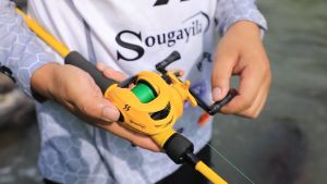Sougayilang Set Joran Dan Gulungan Pancing Joran Pancing 1.8M Casting Dan Rasio Gir 7.2:1 18 + 1BB Lempar Umpan Magnetik Kombo Set