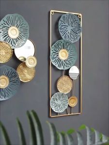 Hiasan Dinding Pajangan Nordic Artware Iron Ornaments With Glass Mirror Wall Hanging