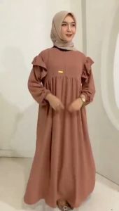 GAMIS CRINKLE MODEL BARU SYAKEEL.ID - ADISTA DRESS GAMIS BUSUI
