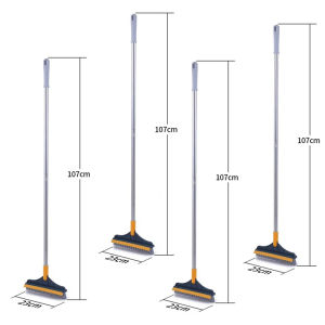 Long Handle Household Bathroom Floor Cleaning Brush - Tile & Grout Cleaner with Seam Brush for Toilet Shower and Wall Washing