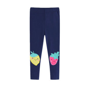 Jumping Meters Strawberry Embroidery Leggings Pants for Kids 2-7T Full Length Skinny Pants Childrens Hot Selling Baby Clothes