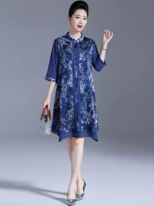 Silk Qipao Dress Elegant Chinese Style Womens Summer Fashion High-End New Model Hangzhou Mulberry Silk Reformed Cheongsam