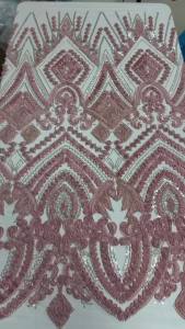 OLEVO | 2026 Luxury African 3D Flower Tulle Lace Fabric High Quality Sequins Pearls 5 Yards Luxury Beaded Lace Fabric For Evening Dress