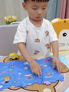 【Empty Love】COD รถรางจิ๊กซอว์ 4/8/12PCS จิ๊กซอว์แผ่นต่อรางรถ Rail Car Puzzle ปริศนา DIY วัสดุ ABS ของเล่นเสริมพัฒนาเด็ก