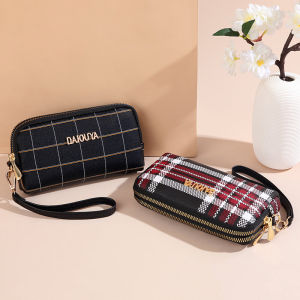 กระเป๋าสตางค์พกพาลายพิมพ์สำหรับผู้หญิง กระเป๋าสะพายไหล่แบบพกพา กระเป๋าใส่โทรศัพท์มือถือ กระเป๋าใส่เหรียญ กระเป๋าใส่กุญแจ