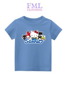Kaos Anak Katun PE Sablon DTF: Bahan & Gambar Sanrio