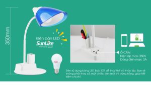 Đèn học chống cận 8W Sunlike tích hợp ổ cắm và sạc điện thoại Rạng Đông cao cấp chính hãng RD-RL-40