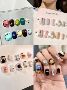 CHUBEISHI | Funny Handmade Short Acrylic Nails Mochi Style High-Quality Finished Nails 2024 New Year