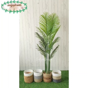 Pohon Artificial Pohon Palem T150 Pot Dasar Cover Pot Bahan Eceng Gondok Motif Hiasan Rumah Ruang Tamu