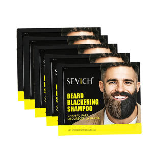 Sevich | 10-Pack Natural Black Beard Hair Dye Shampoo for Men 3 Minutes Fast Change Hair Color Black Beard Dye Cream Temporary Hair Dyed