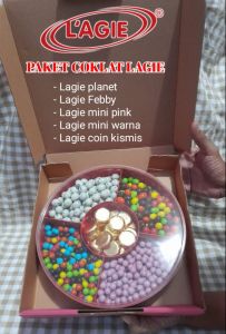 Paket coklat lagie tray bulat 5 skatparcel coklat lebaran 5 skat