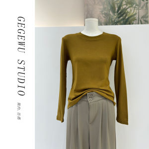 Womens Warm Long Sleeve T-Shirt Autumn Winter Inner Wear Slim Fit High Collar Base Layer Top for Outerwear Fashionable Chinoiserie Style