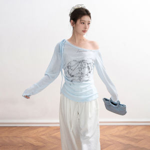 BAIDAIFEI | Asymmetrical Shoulder Thin Breathable Sun Protection T-shirt Summer