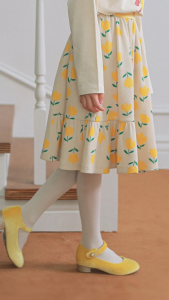 Girls’ Floral Waffle Texture Vintage Skirt – Korea’s Premium Kidswear by I LOVE J (Ages 4–9)