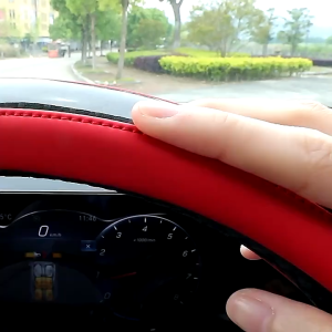 Garage boy PH Genuine Leather Carbon Fiber Steering Wheel Cover Anti Slip Universal 38CM Breathable Wheel