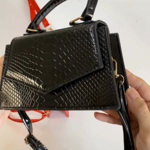Tas Handbag Wanita Croco Kulit Mini Size Pesta Import Elegan Selempang Cewek Warna Hitam Black Merah Terbaru 2023 New Live Shopping