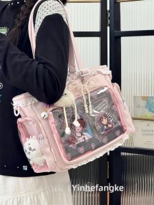 YINHEFANGKE | Stylish Transparent Kawaii Crossbody Bag With Badges