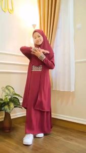 Abaya Turkey ZAHRA Gamis Anak Perempuan Kekinian Trend Turki bahan Crinkle Airflow