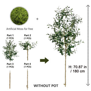 120-180CM Artificial Olive Tree Branch Without Pot Modern Minimalist Fake Plant for Home garden Living Room Balcony shops Decor
