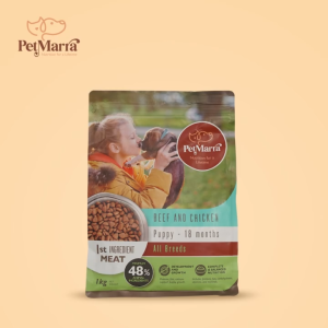 PetMarra Puppy Dry Food Beef and Milk 10kg + Milky Chunks Wet Pouch Lamb 130g BUNDLE