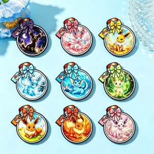 Pokemon Eeveelution Bottle Enamel Pins 9 Styles Umbreon Sylveon Metal Brooch Lapel Badge Backpack Decor Collectible Fans Gift
