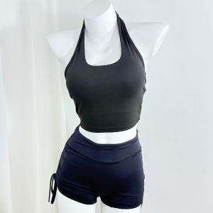 Padded Halter Backless Twist Sports Bra