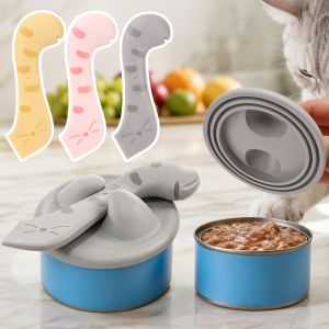 PawPulse【Local Stock】Multifunctional Pet Feeding Spoon Fresh-Keeping Sealed Lid Can Opener Wet Food Feeding Spoon Silicone Pet Can Sealed Lid