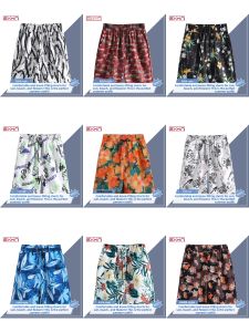 Retro Hawaii Beach Vacation Style Full Print Shorts Mens Summer Casual Loose Large Size Beach Pants Couple Polyester Fiber