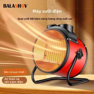Máy Sưởi Điện Di Động 2000W Tích Hợp Quạt Điều Chỉnh Nhiệt Độ 2 Chế Độ Nhiệt & Chế Độ Quạt Bảo Vệ Quá Nhiệt & Chống Đổ