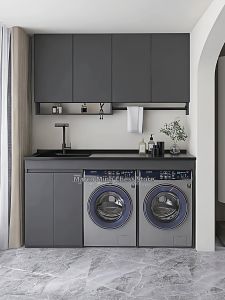 MAKEMINGTUO | Custom Dual Washer and Dryer Laundry Cabinet for Balcony