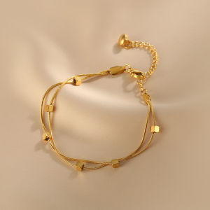 Non-Fading Titanium Steel Gold Plated Bracelet Womens Fashion Summer 2025 New Style Ancient Method Simulated Gold Bracelet