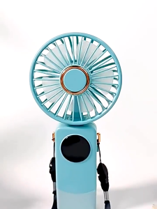 Rechargeable 5-speed Mini Fan Adjustable Cooling Handheld Fan with Battery Display Charging Mobile
