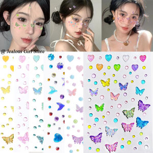  C🔥Bán chạy🔥Kim cương Miếng dán mặt vỏ Bướm cơ thể trán trang điểm pha lê hình xăm mặt miếng dán Kim cương giả mix Acrylic Eyeshadow Sticker