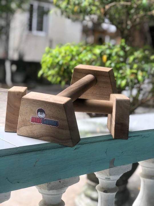 Parallettes gỗ thông dụng cụ hít đất, chống đẩy tập cơ ngực, planche ...