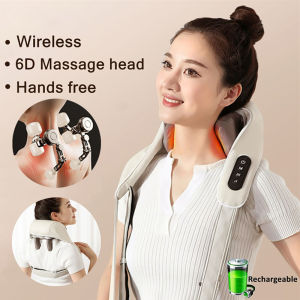 Neck Shoulder Massager Wireless Clamp Kneading Massage Hot Compress Neck Massager Muscle Relax Pain Relief