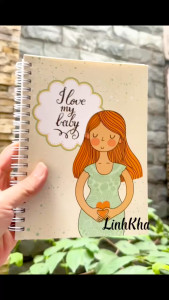 Sổ Tay Notebook ghi nhật ký mẹ và bé - I Love My Baby (Gáy Lò Xo) Minh Long Book