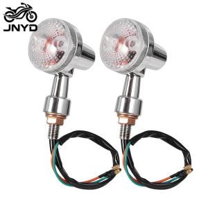JNYD Universal Motorcycle Turn Signal Light Indicator Lamp For GN125 Cafe Racer Suzuki Yamaha Kawasaki Amber Lights Blinker