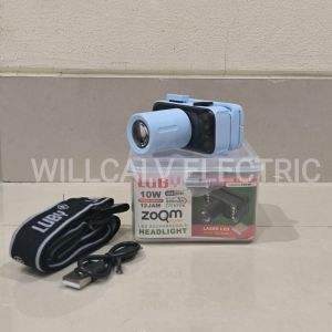 Senter kepala LUBY 10W 2922L Zoom LED super terang cahaya putih
