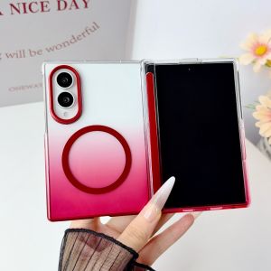 Hinge Protection Hard PC Gradient Color Translucent For Magsafe Magnetic Phone Case For Samsuang Galaxy Z Fold 8 Ultra 7 6 5