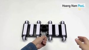 Bàn hút vệ sinh bể bơi 8 bánh xe đen trắng cán nhôm Bàn hút đáy hồ bơi (NẶNG)