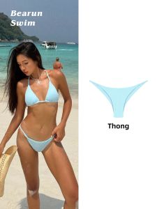 BEARUN | Small Bust Gathering Bikini Necktie Shoulder Strap Swimwear
