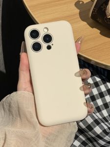 Fleeting High-End Soap Liquid Silicone Phone Case for Apple iPhone 16 pro 15 pro Max 14 Soft 13 Solid Color Matte Anti-Fall Full Cover New Popular