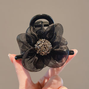 กิ๊บติดผมรูปดอกทานตะวันสไตล์เกาหลี ผ้าตาข่ายประดับเพชร เครื่องประดับผมสำหรับผู้หญิง แฟชั่นและสุดเก๋