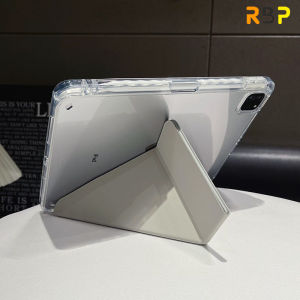 RBP acrylic transparent iPad case for iPad Pro 11 12.9 13 inch m4 2024 2022 2021 2020 iPad 10th 9th 8th 7th gen 10.2 Air 6 m2 Air 4 Air 5th 10.9 mini 7 6 Y-folding anti-bending anti-fall  with pen slot new tablet  case