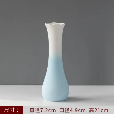 Ombre Blue and White Ceramic Vase