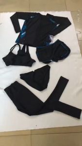 Pasangan Baju Renang Pria Lengan Panjang Slim Rashguard Dewasa Wanita Berselancar Pantai Berpasir UPF50+ Couple Set Swimsuit Bajurenang