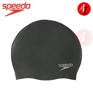 Speedo Plain Moulded Silicone Cap (Black)