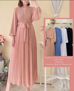 dress plisket/gamis plisket/gamis Yuna/